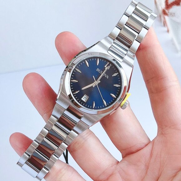 Bulova Blue Face Women\'s 34mm Stainless Watch